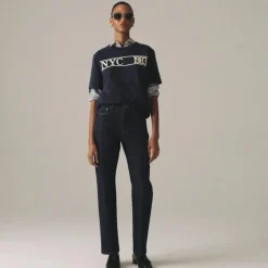 Nipped straight jean