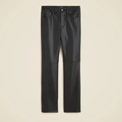 Nipped straight pant in faux leather