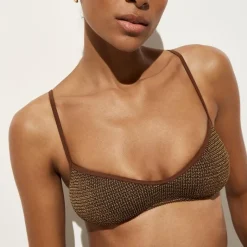 Odessa bikini top in metallic scrunchie