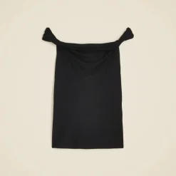 Off-the-shoulder twist tank top in matte jersey