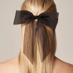 Organza bow hair clip
