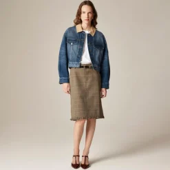 Oversized cropped trucker jacket in denim