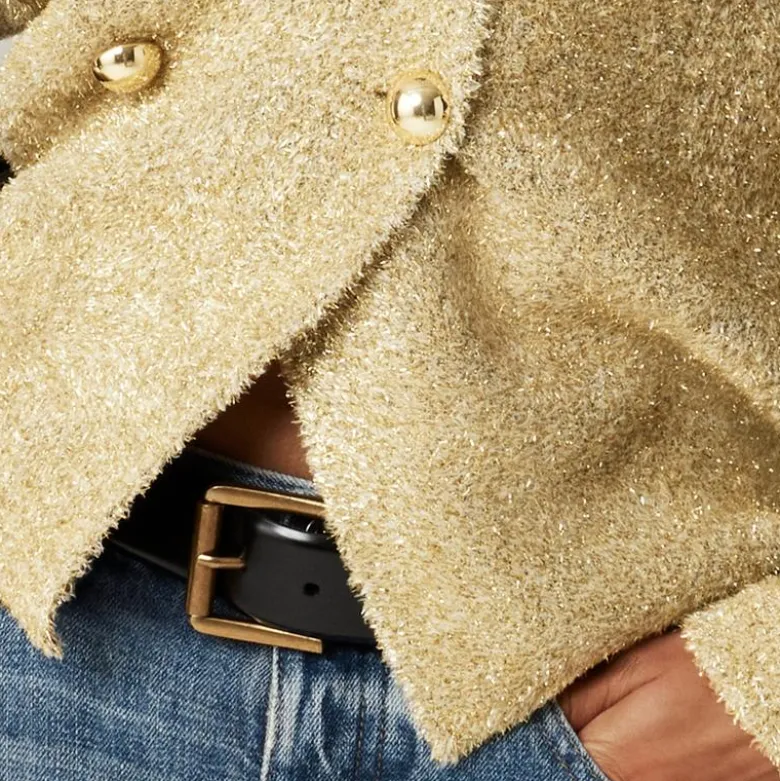 Oversized double-faced metallic jacket