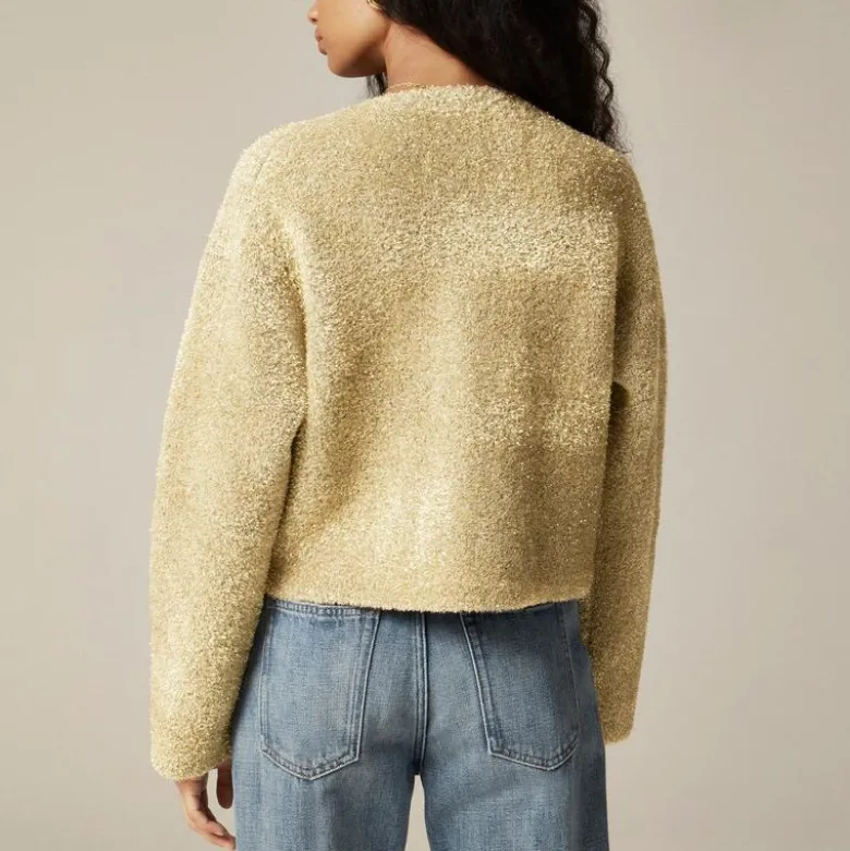 Oversized double-faced metallic jacket