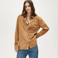 Oversized suede shirt