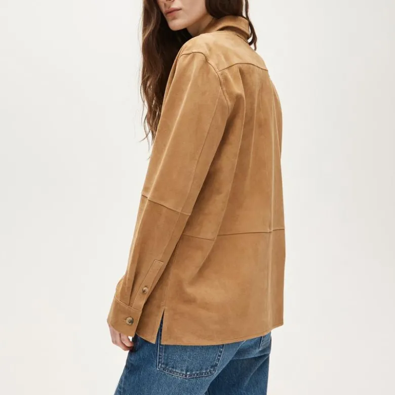 Oversized suede shirt