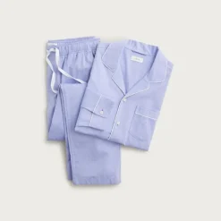 Pajama set in cotton herringbone