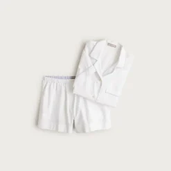 Pajama short set in end-on-end cotton
