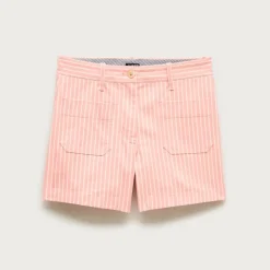 Patch-pocket chino short in stripe
