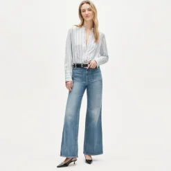 Patch-pocket denim trouser jean