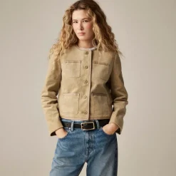 Patch-pocket lady jacket in stretch corduroy