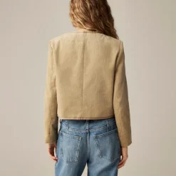 Patch-pocket lady jacket in stretch corduroy