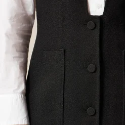 Patch-pocket suit dress in bouclé