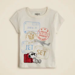 Peanuts® X Crewcuts passport graphic T-shirt with sequins