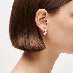 Pearl huggie earrings