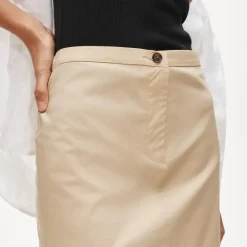 Pencil midi skirt in cotton poplin