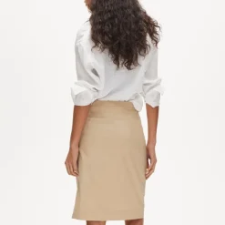 Pencil midi skirt in cotton poplin