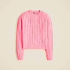 Perfect cashmere cable-knit crewneck sweater