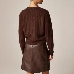 Perfect cashmere cable-knit crewneck sweater