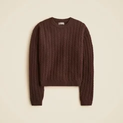 Perfect cashmere cable-knit crewneck sweater