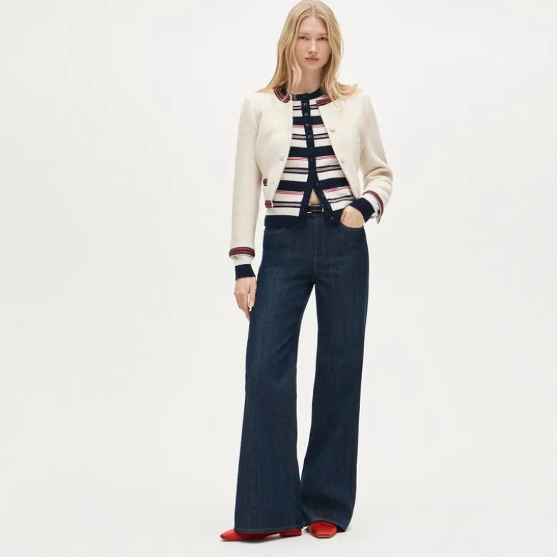Perfect cashmere cardigan in stripe