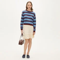 Perfect cashmere crewneck sweater in stripe