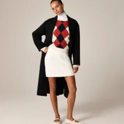 Perfect cashmere crewneck sweater in argyle