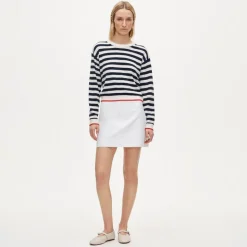 Perfect cashmere crewneck in mariner stripe