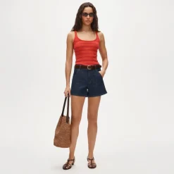 Perfect rib scoopneck tank top in stripe