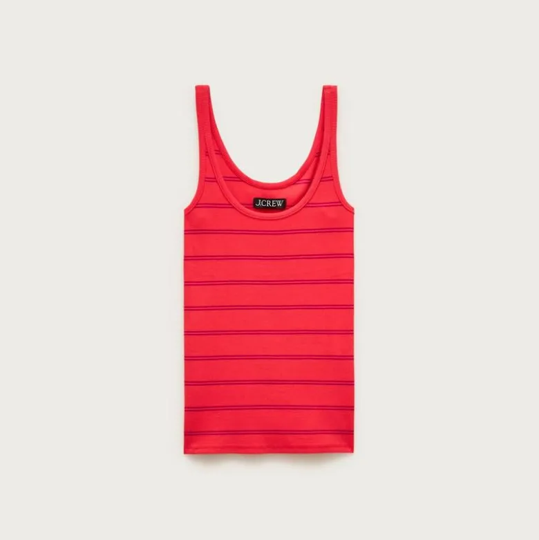 Perfect rib scoopneck tank top in stripe