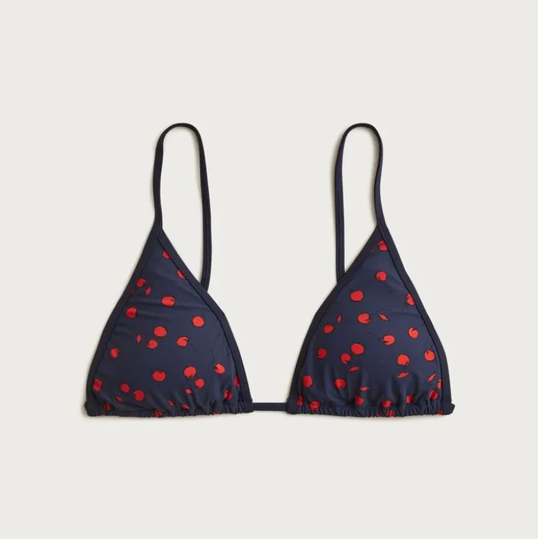 Perfect string bikini top in cherry print