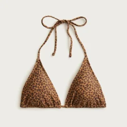 Perfect string bikini top in leopard print