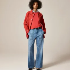 Petite camp-pocket wide-leg jean