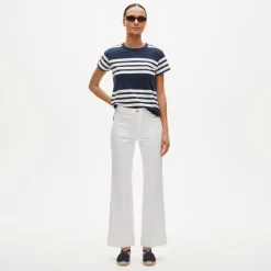 Petite Charley kickout cropped jean in super-stretch with patch pockets