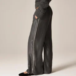 Petite Cosmo pant in viscose twill with embellished side stripe