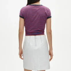 Petite Fairfax skirt in contrast-stitch double cotton poplin