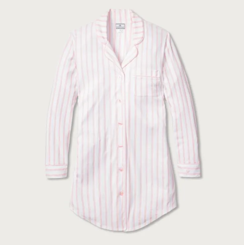 Petite Plume™ women's luxe Pima cotton nightshirt in stripe