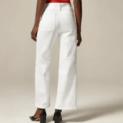 Petite slim-wide jean with stacked buttons