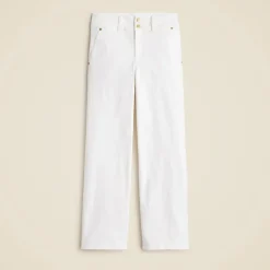 Petite slim-wide jean with stacked buttons