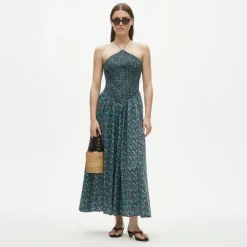 Petite smocked halter dress in Liberty® fabric
