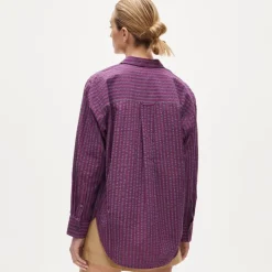 Petite Étienne oversized shirt in dobby stripe