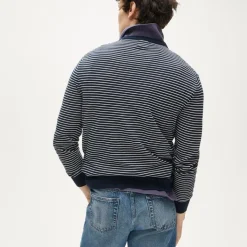 Pima cotton sweater in stripe