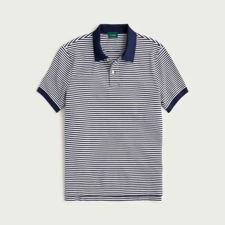 Piqué polo shirt in stripe
