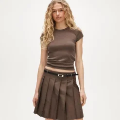 Pleated prep mini skirt