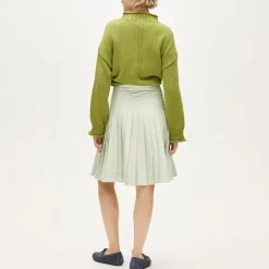 Pleated skirt in cotton poplin