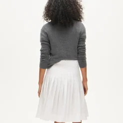 Pleated skirt in cotton poplin