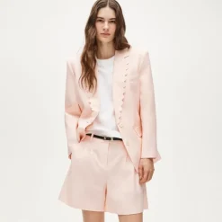 Pleated trouser short in Gramercy linen blend