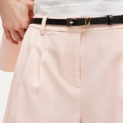 Pleated trouser short in Gramercy linen blend