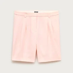 Pleated trouser short in Gramercy linen blend