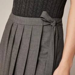 Pleated wrap skirt